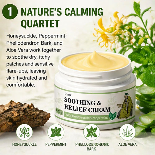 Umex Soothing & Relief Cream with Honeysuckle & Peppermint 30g 100% Natural Plant