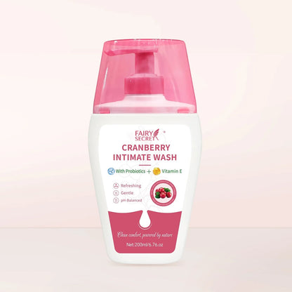 FairySecret®Cranberry Feminine Wash with Probiotic Complex & Vitamin E – Gentle Daily Cleanser for Fresh Balance