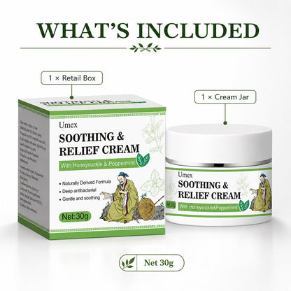 Umex Soothing & Relief Cream with Honeysuckle & Peppermint 30g 100% Natural Plant